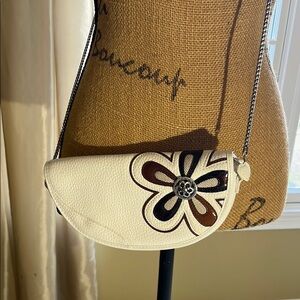 Floral White and Brown Women's Bag